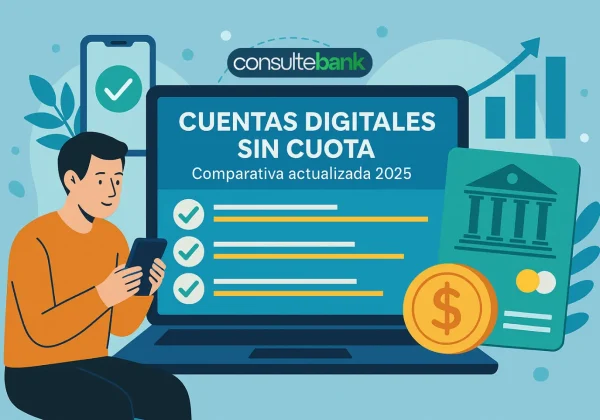Cuentas digitales sin cuota: Comparativa actualizada 2025 - Consulte Bank