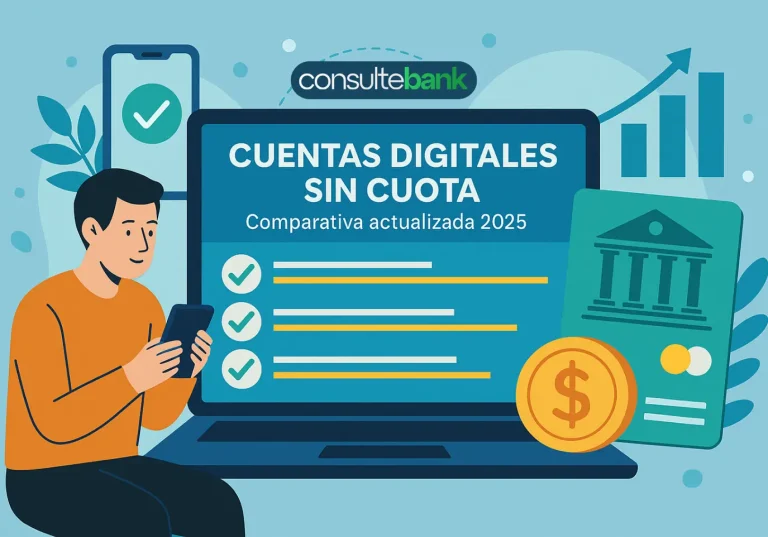 Cuentas digitales sin cuota: Comparativa actualizada 2025 - Consulte Bank