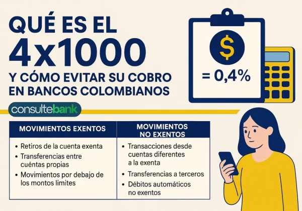 Qué es el 4x1000 y cómo evitar su cobro en bancos colombianos -Consulte Bank