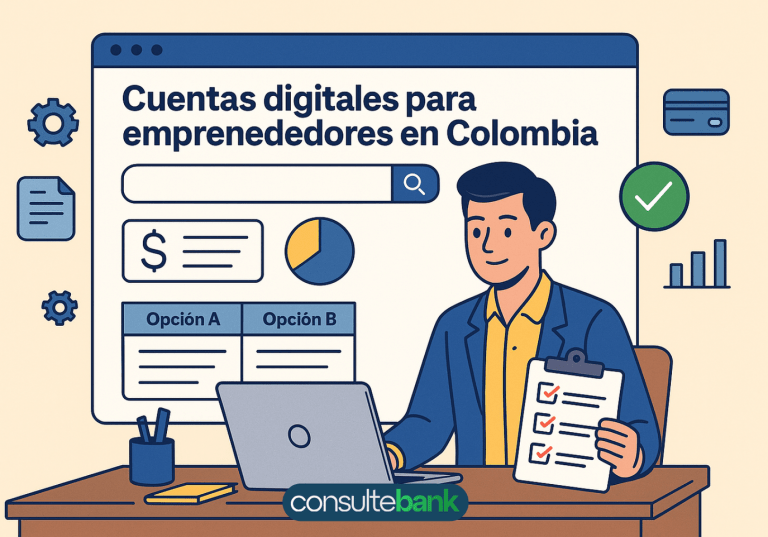 Cuentas digitales para emprendedores en Colombia: Comparación - Consulte Bank
