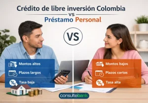 Crédito de libre inversión Colombia vs préstamo personal - Consulte Bank